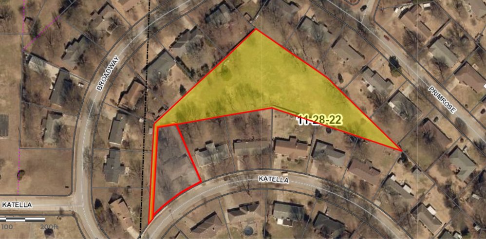 The property in question is accessible only through a small strip of land.